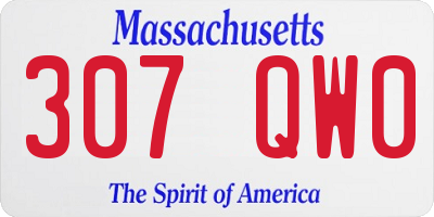 MA license plate 307QW0