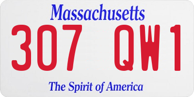 MA license plate 307QW1