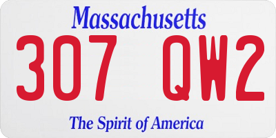 MA license plate 307QW2
