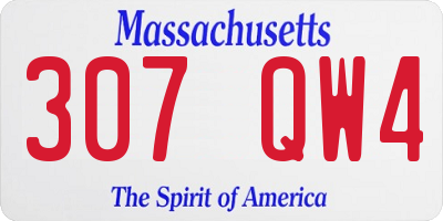 MA license plate 307QW4