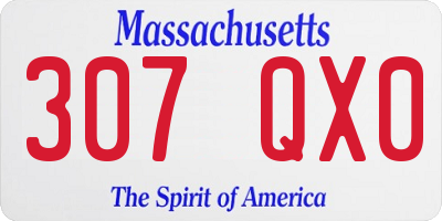 MA license plate 307QX0
