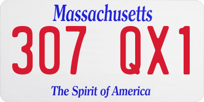 MA license plate 307QX1