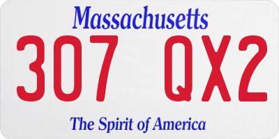 MA license plate 307QX2