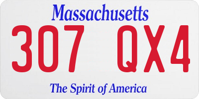 MA license plate 307QX4