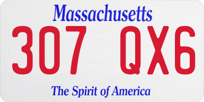 MA license plate 307QX6