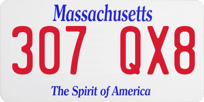 MA license plate 307QX8