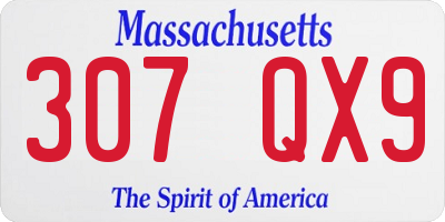 MA license plate 307QX9