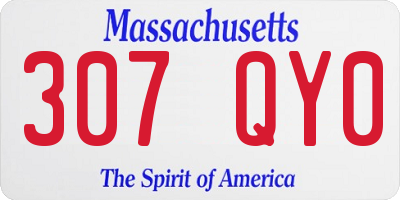 MA license plate 307QY0