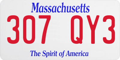 MA license plate 307QY3