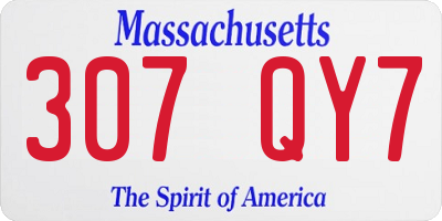 MA license plate 307QY7