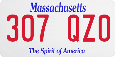 MA license plate 307QZ0