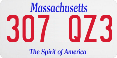 MA license plate 307QZ3