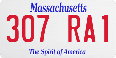 MA license plate 307RA1
