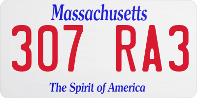 MA license plate 307RA3