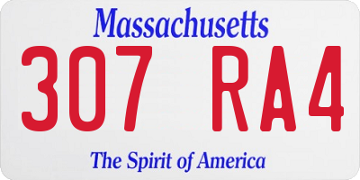 MA license plate 307RA4
