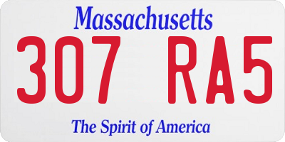 MA license plate 307RA5