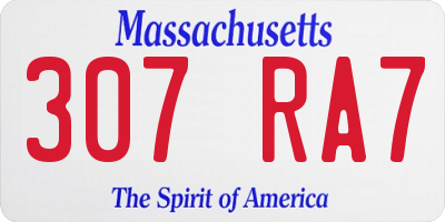 MA license plate 307RA7