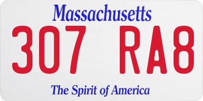 MA license plate 307RA8