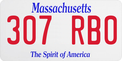 MA license plate 307RB0
