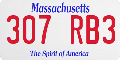 MA license plate 307RB3