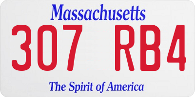 MA license plate 307RB4