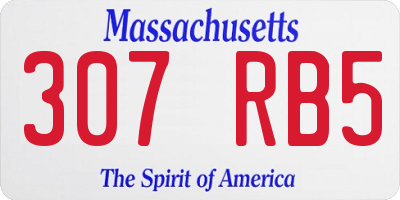 MA license plate 307RB5