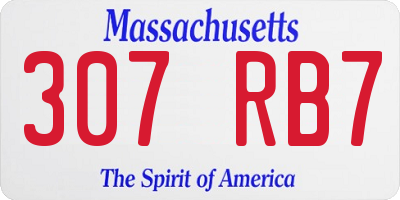MA license plate 307RB7
