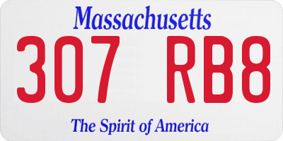 MA license plate 307RB8