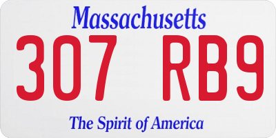 MA license plate 307RB9