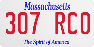 MA license plate 307RC0