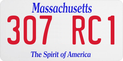 MA license plate 307RC1