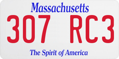 MA license plate 307RC3