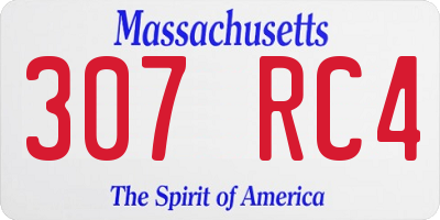 MA license plate 307RC4