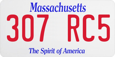 MA license plate 307RC5