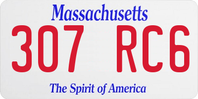 MA license plate 307RC6
