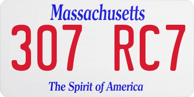MA license plate 307RC7