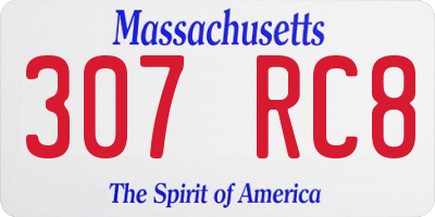 MA license plate 307RC8