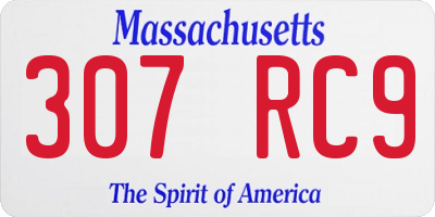 MA license plate 307RC9