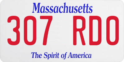 MA license plate 307RD0