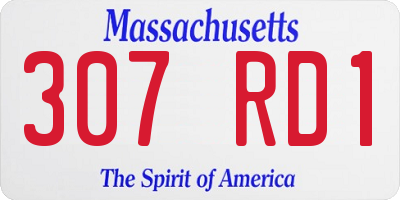 MA license plate 307RD1