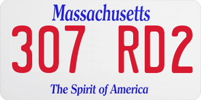 MA license plate 307RD2