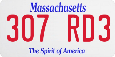 MA license plate 307RD3