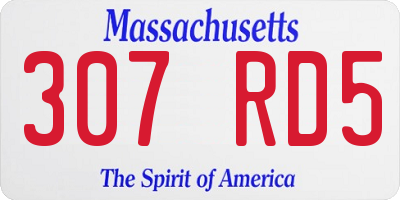 MA license plate 307RD5