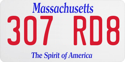 MA license plate 307RD8