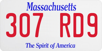 MA license plate 307RD9