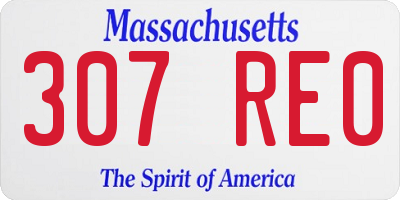 MA license plate 307RE0