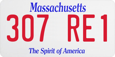 MA license plate 307RE1