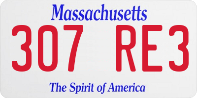 MA license plate 307RE3