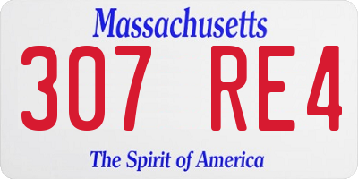 MA license plate 307RE4