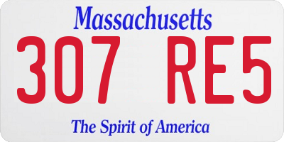 MA license plate 307RE5